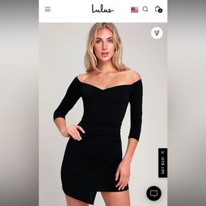Like New - Baby Be Mine Black Off-the-Shoulder Bodycon Dress